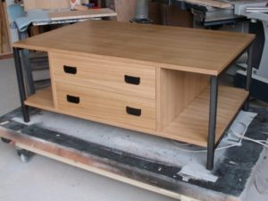 table basse bois et métal - art'ébèn